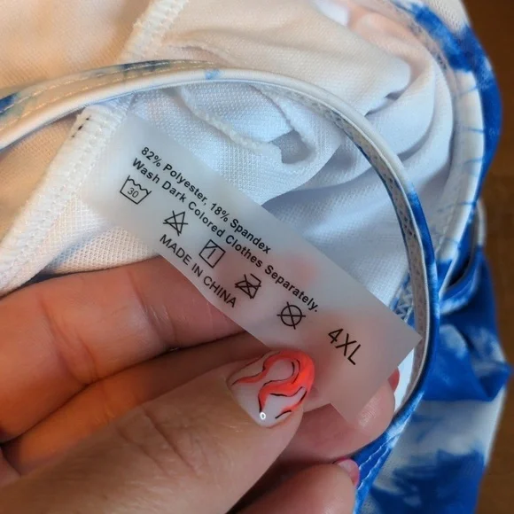 TIE DYE SHEIN TWO-PIECE TANKINI SWIM DRESS 4XL - Picture 11 of 16